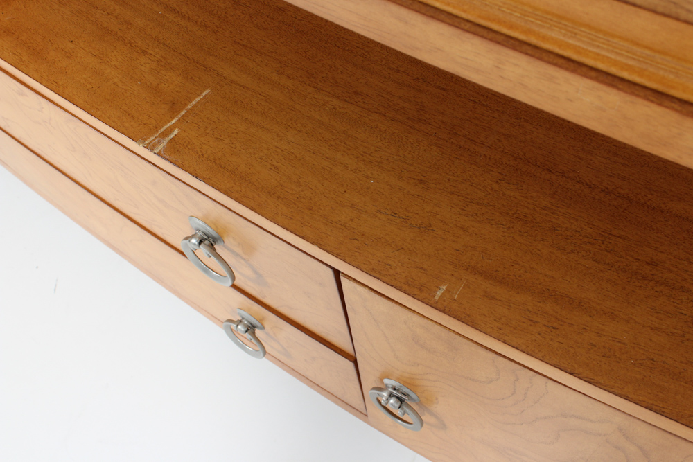 Contemporary Wood Veneer Media Console