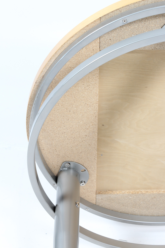 Contemporary Metal Accent Table With Stools