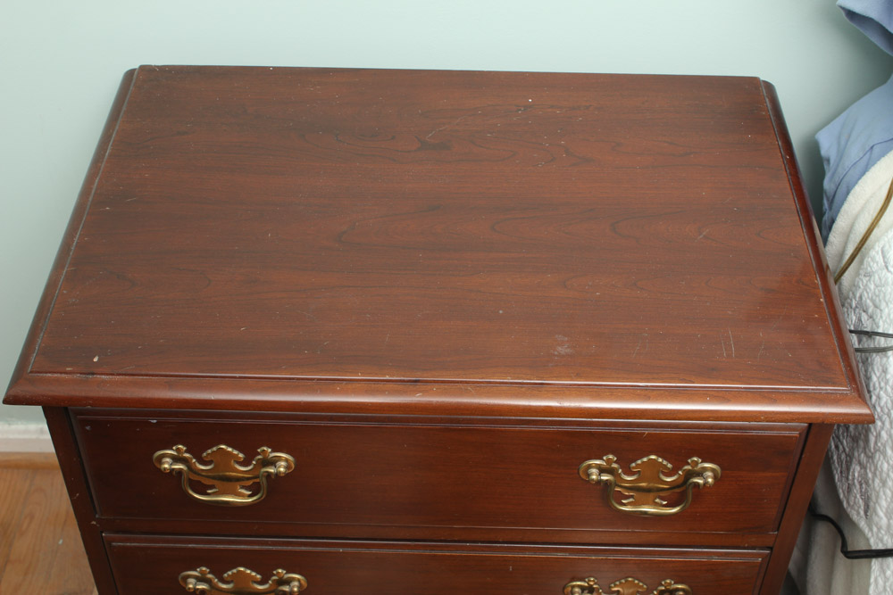 Pair of Chippendale Style Cherry Nightstands by Davis Cabinet Co.