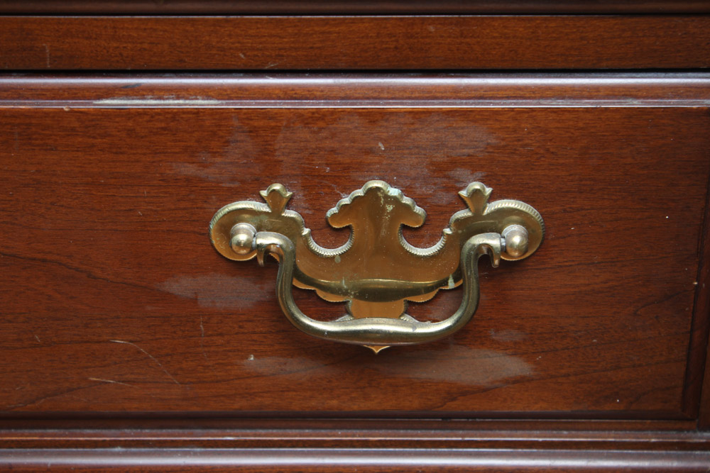 Pair of Chippendale Style Cherry Nightstands by Davis Cabinet Co.