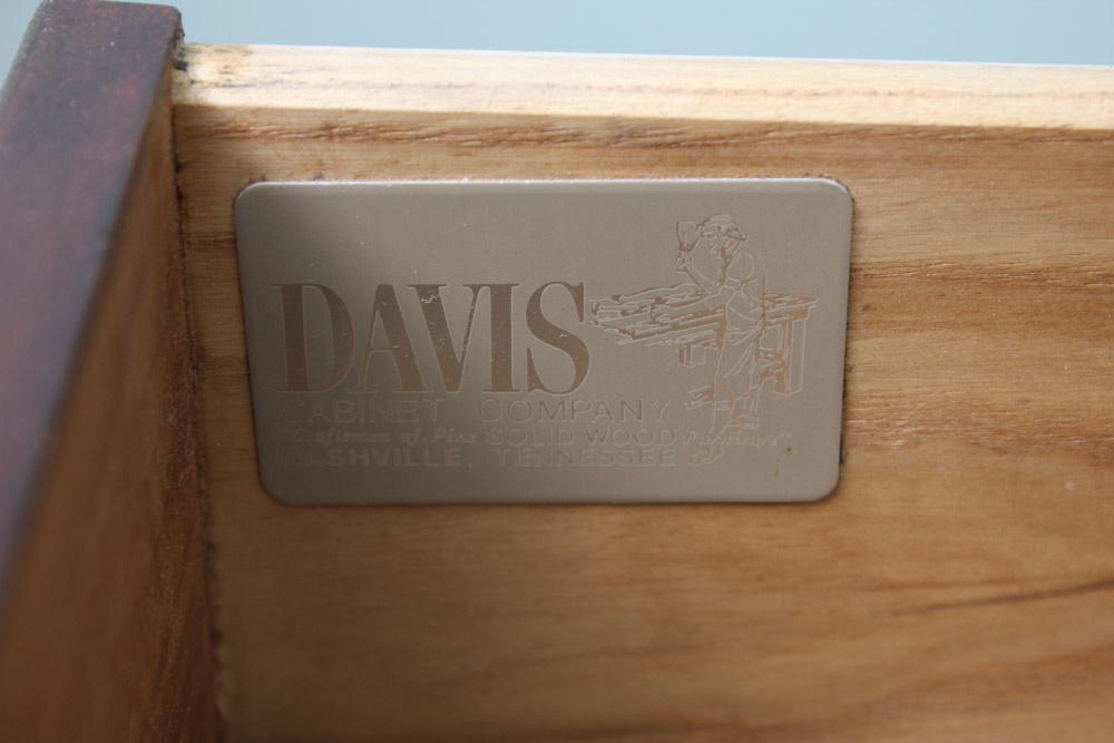 Pair of Chippendale Style Cherry Nightstands by Davis Cabinet Co.