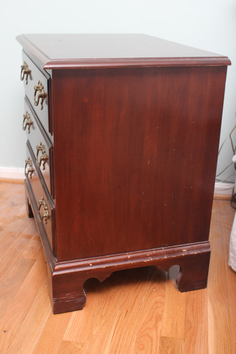 Pair of Chippendale Style Cherry Nightstands by Davis Cabinet Co.