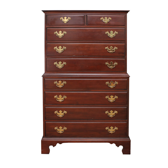 Chippendale Style Cherry Chest on Chest by Davis Cabinet Co.