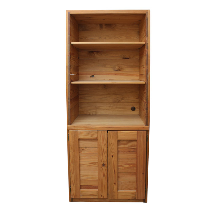 Pine Bookcase with Bottom Cabinet