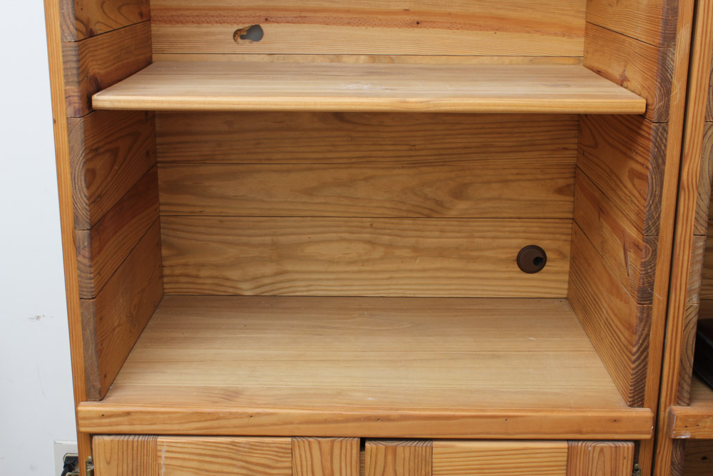 Pine Bookcase with Bottom Cabinet
