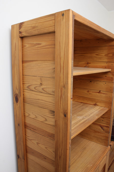 Pine Bookcase with Bottom Cabinet