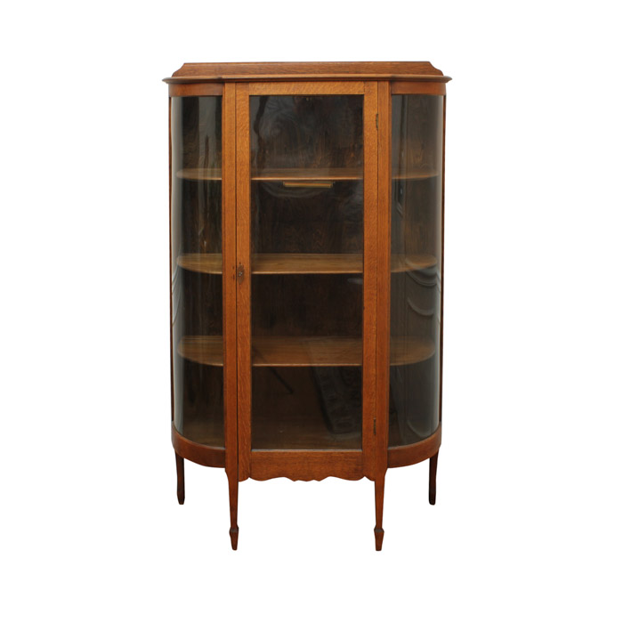 Mission Style Oak Display Cabinet