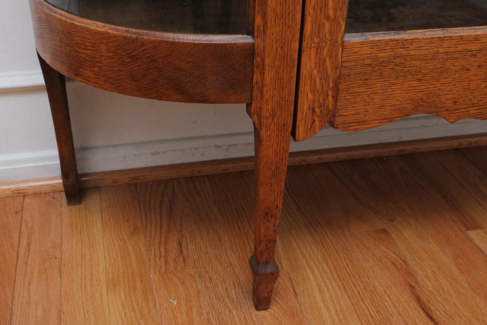 Mission Style Oak Display Cabinet