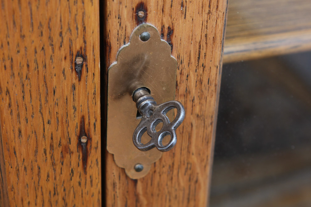 Mission Style Oak Display Cabinet