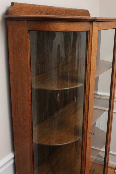 Mission Style Oak Display Cabinet