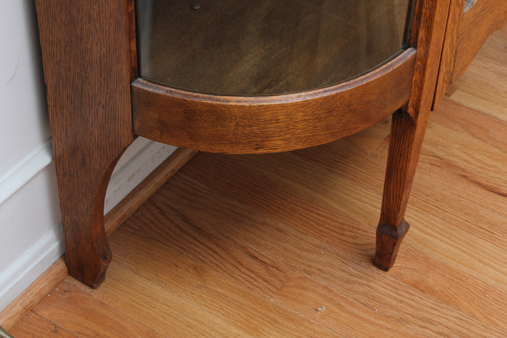 Mission Style Oak Display Cabinet