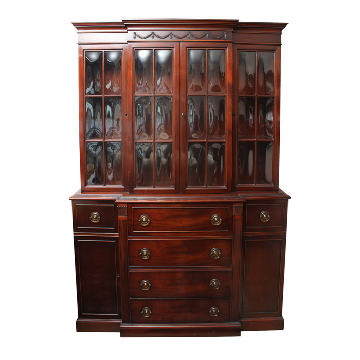 Large Cherry Wood China Cabinet