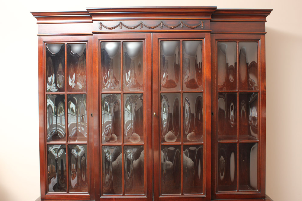 Large Cherry Wood China Cabinet