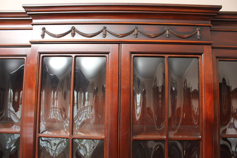 Large Cherry Wood China Cabinet