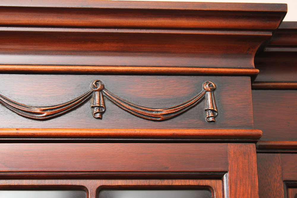 Large Cherry Wood China Cabinet