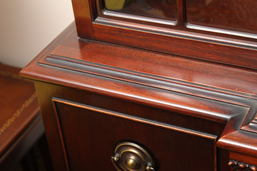 Large Cherry Wood China Cabinet