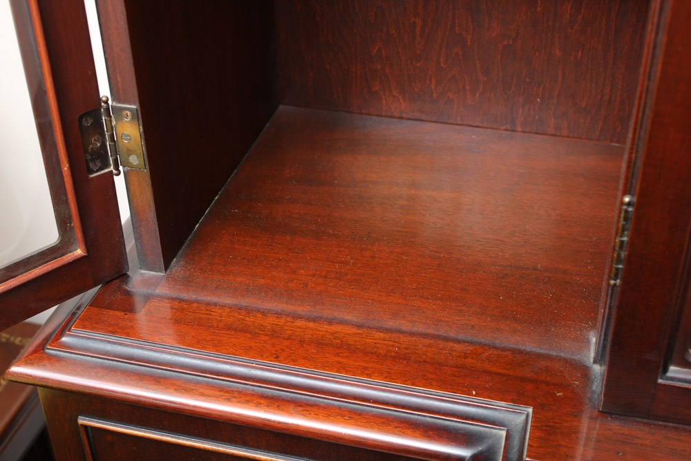 Large Cherry Wood China Cabinet