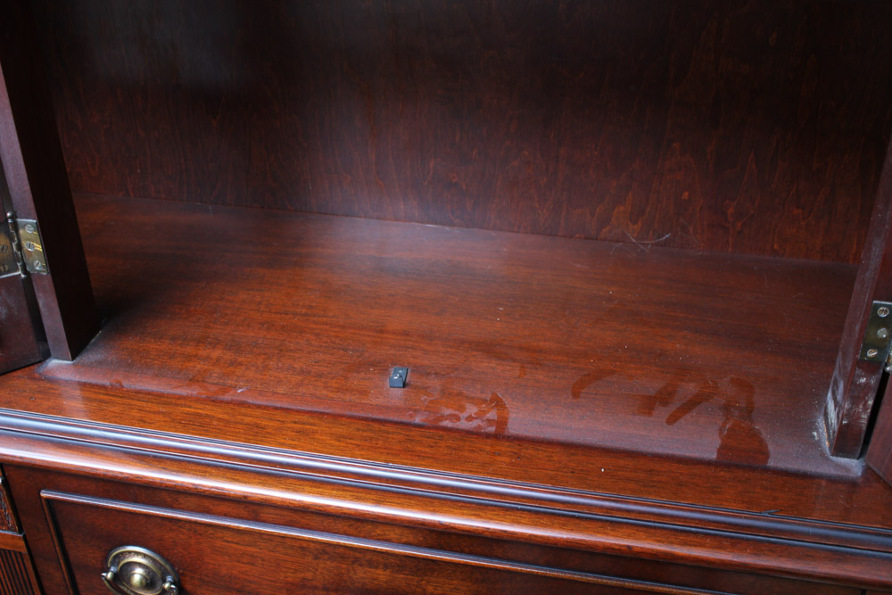 Large Cherry Wood China Cabinet