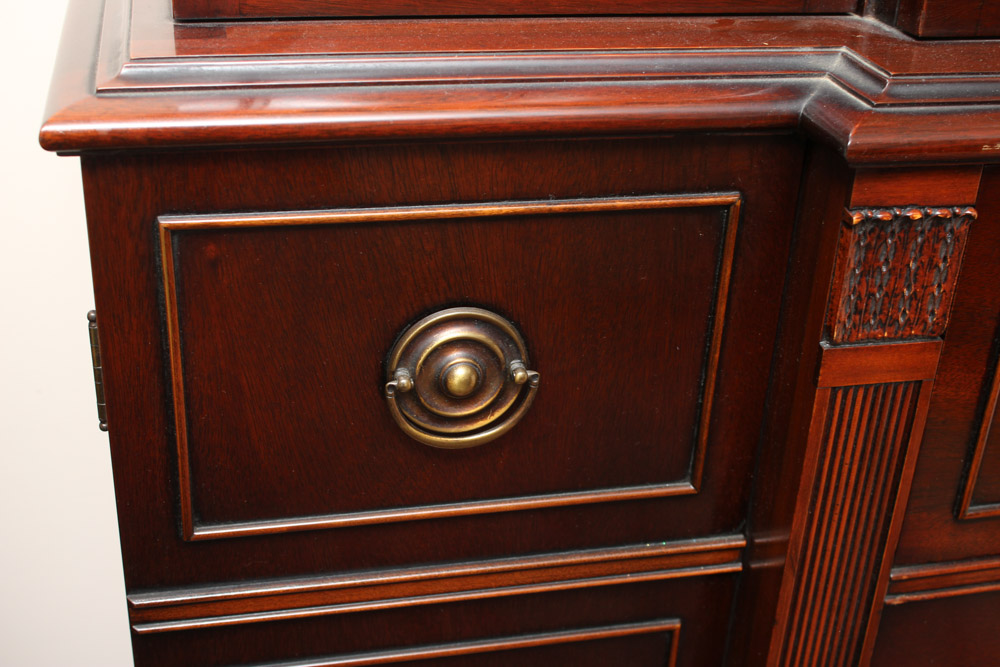 Large Cherry Wood China Cabinet