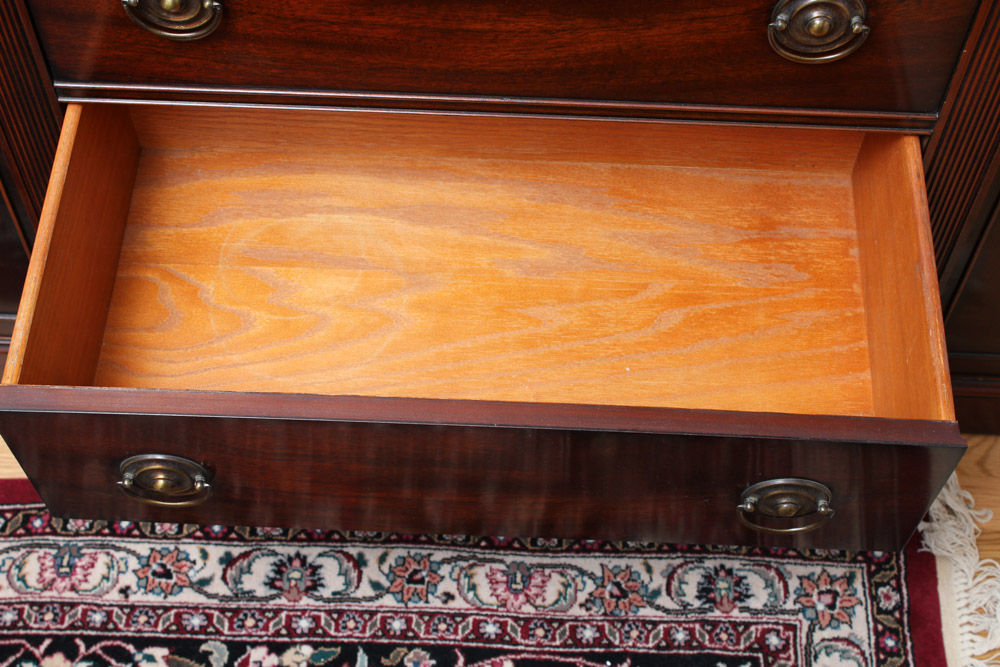 Large Cherry Wood China Cabinet