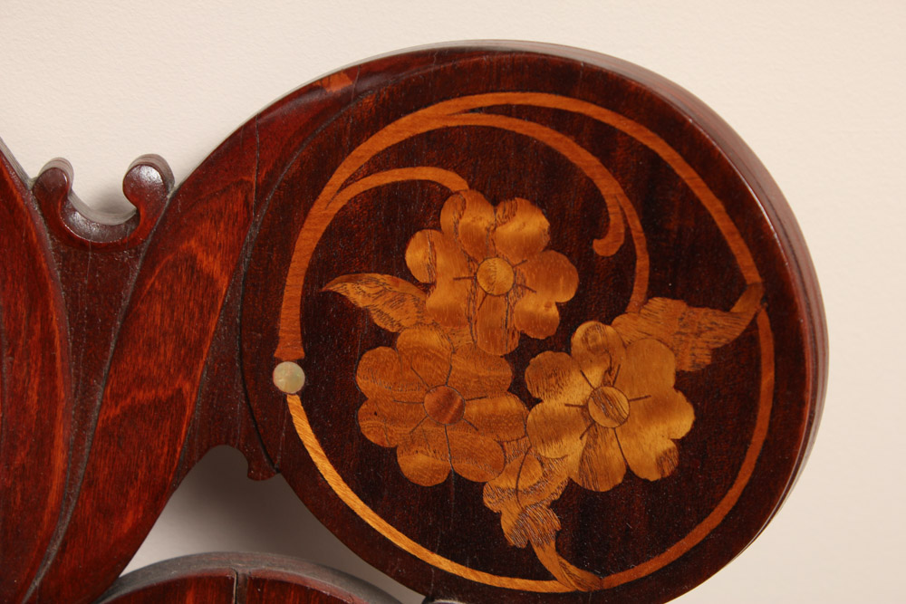 Carved Wood Arm Chair With Upholstered Seat