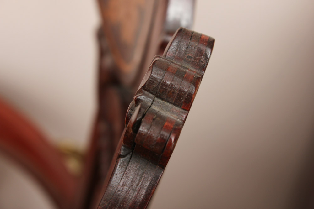 Carved Wood Arm Chair With Upholstered Seat