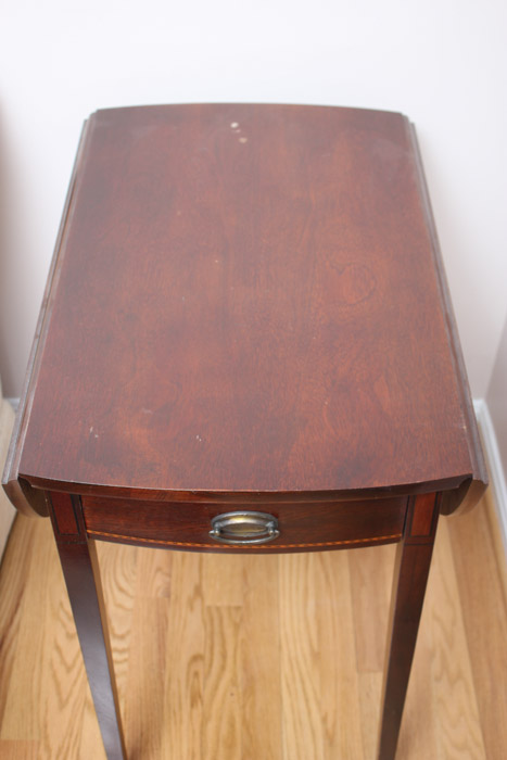 Mahogany Finish Drop Leaf Side Table by Mersman