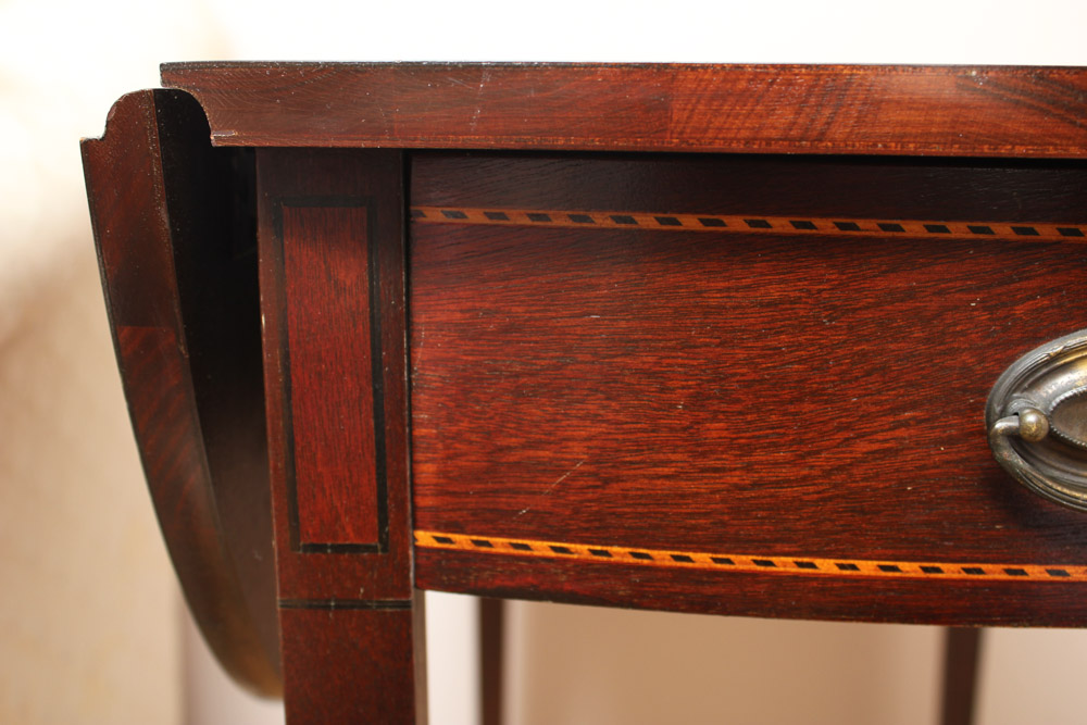 Mahogany Finish Drop Leaf Side Table by Mersman