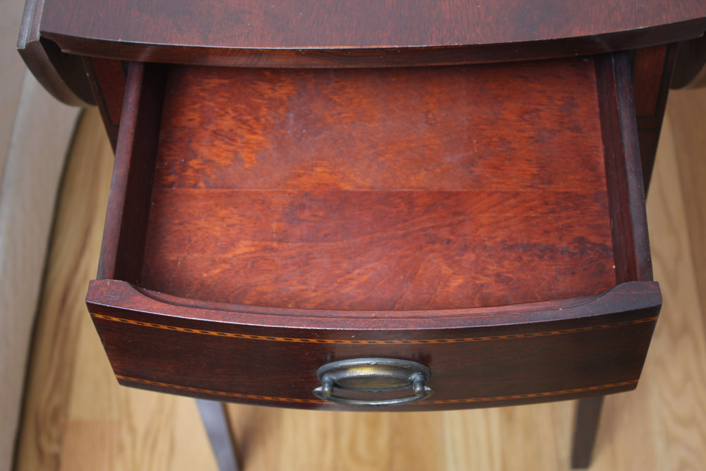 Mahogany Finish Drop Leaf Side Table by Mersman