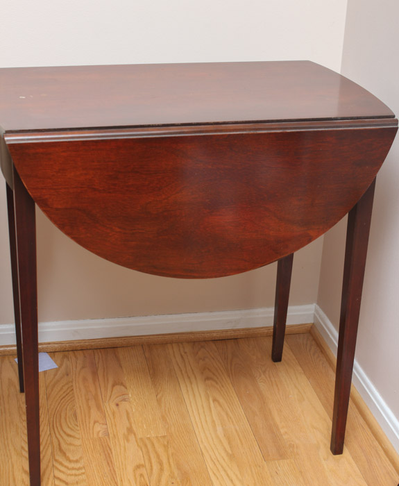 Mahogany Finish Drop Leaf Side Table by Mersman