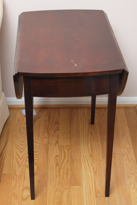 Mahogany Finish Drop Leaf Side Table by Mersman