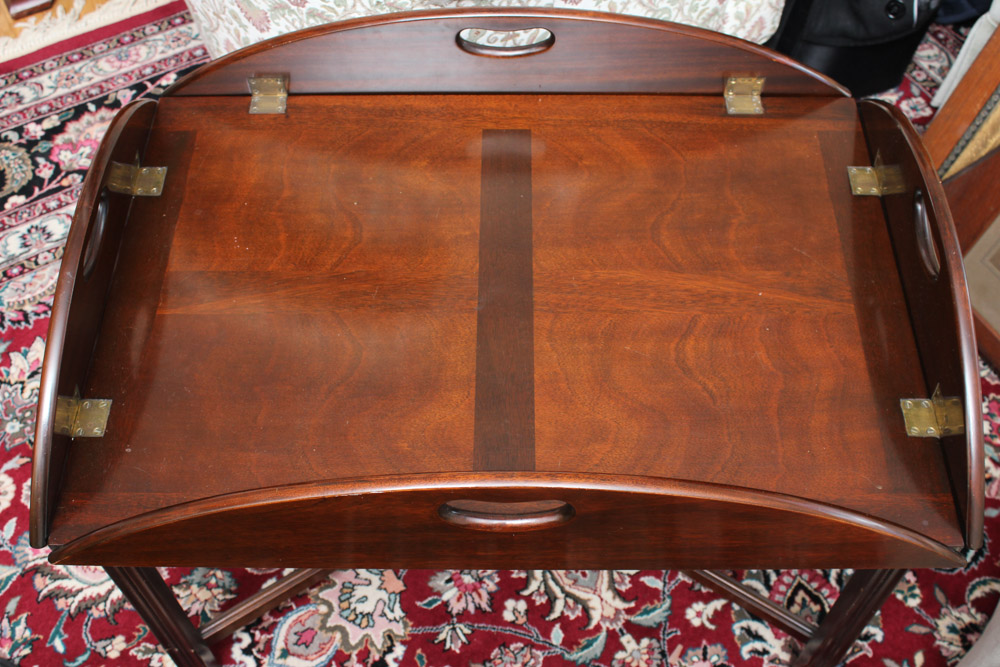 Mahogany Butlers Tray on Stand