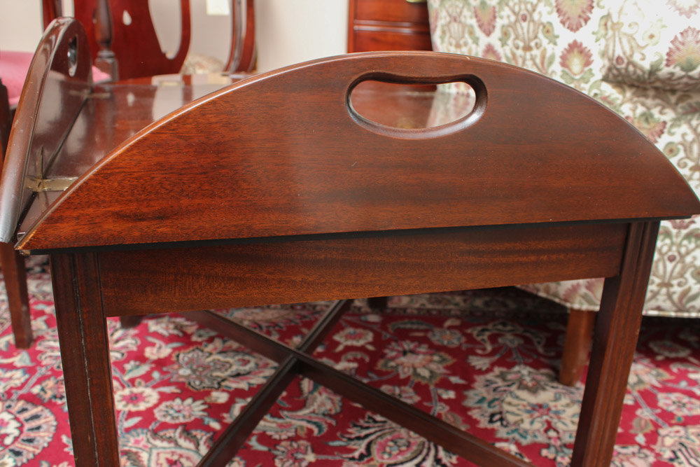 Mahogany Butlers Tray on Stand