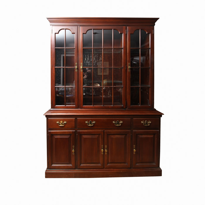 Step-Back Wood China Cabinet By Davis Cabinet Co.