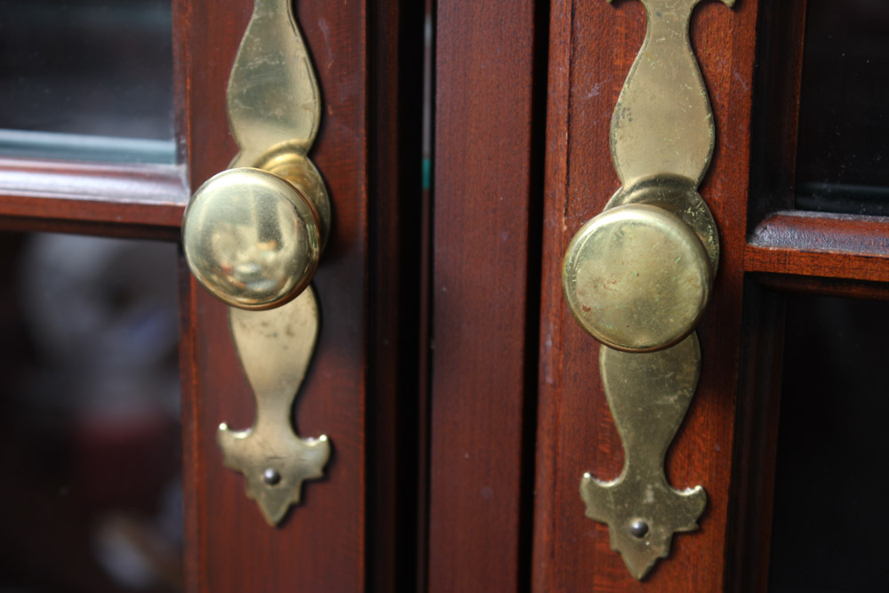 Step-Back Wood China Cabinet By Davis Cabinet Co.