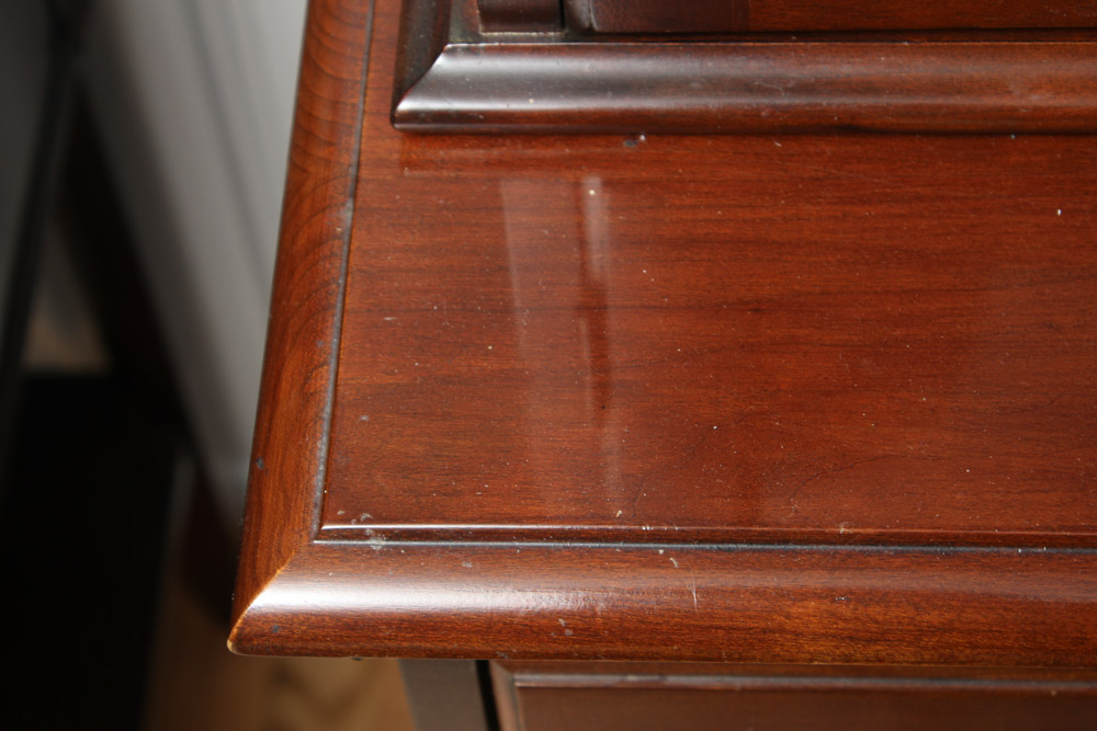 Step-Back Wood China Cabinet By Davis Cabinet Co.