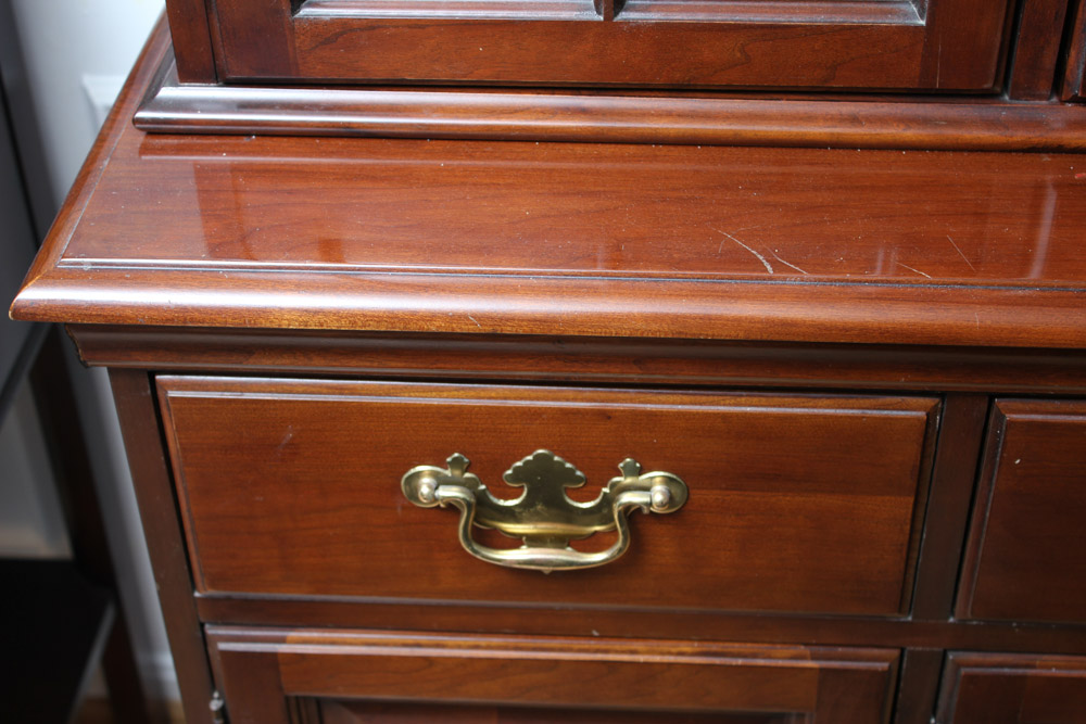 Step-Back Wood China Cabinet By Davis Cabinet Co.