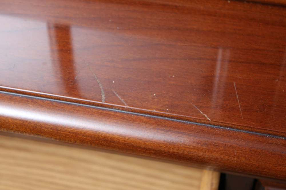 Step-Back Wood China Cabinet By Davis Cabinet Co.