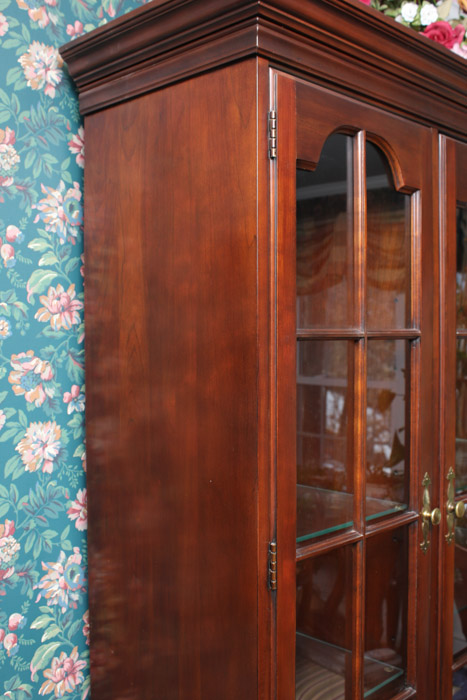 Step-Back Wood China Cabinet By Davis Cabinet Co.