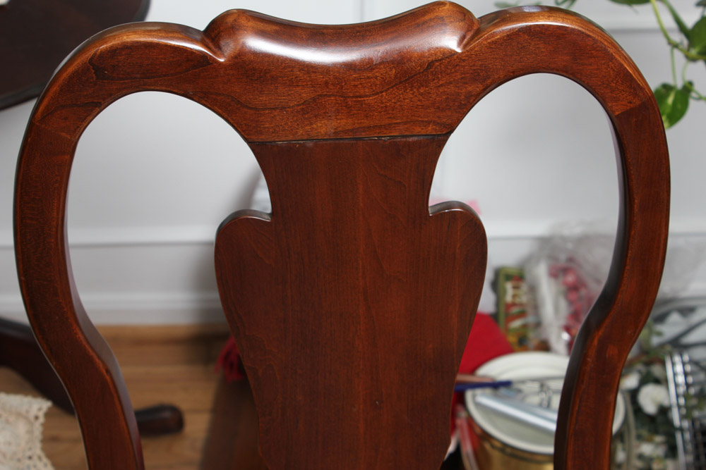 Set of "Queen Anne" Style Cherry Dining Chairs by Davis