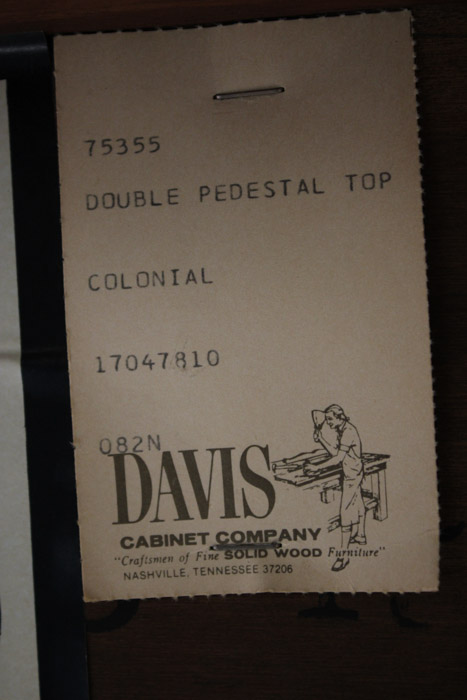 Federal Style Cherry Dining Table by Davis