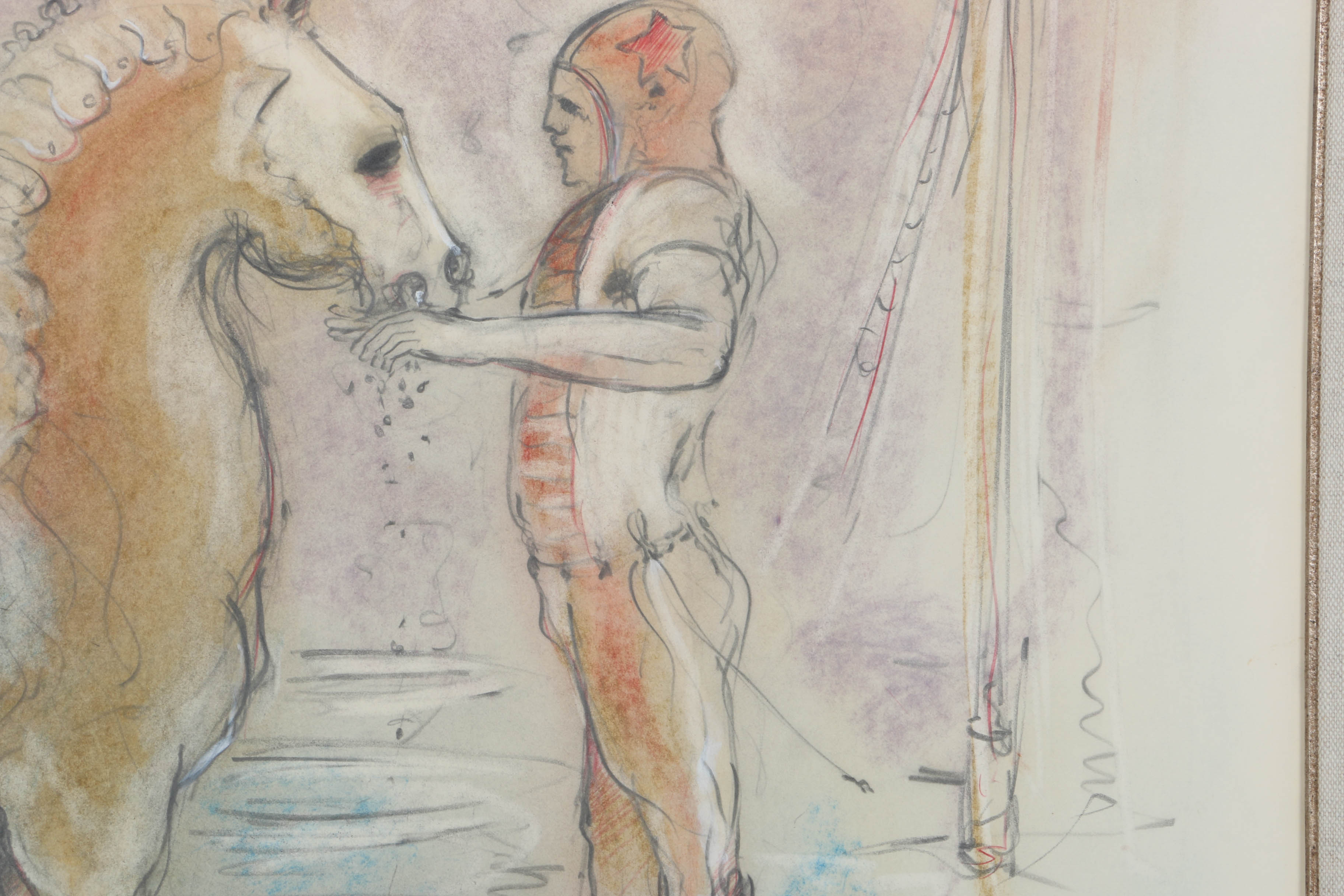 Thom Kapheim Original Pastel on Paper "Hand Fed"