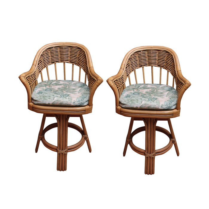Pair of Rattan Bar Chairs