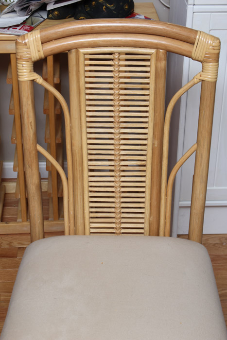 Glass Top Rattan Table and Chairs
