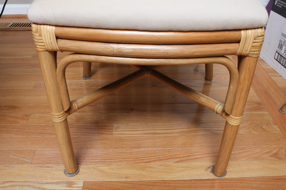 Glass Top Rattan Table and Chairs