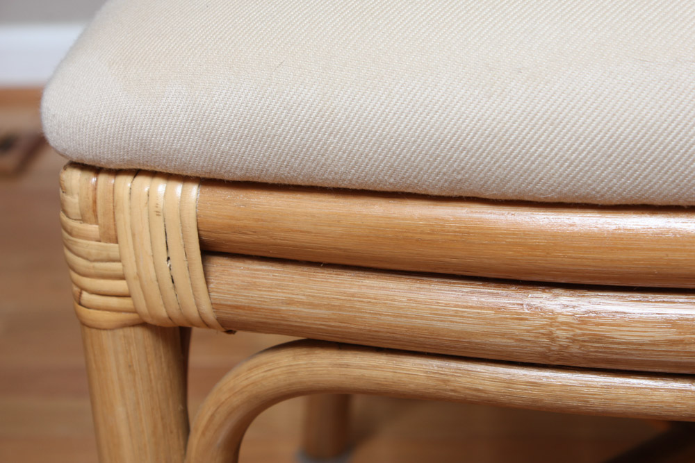 Glass Top Rattan Table and Chairs