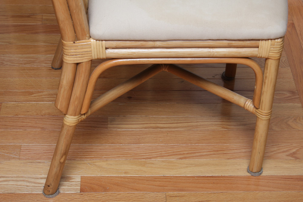 Glass Top Rattan Table and Chairs