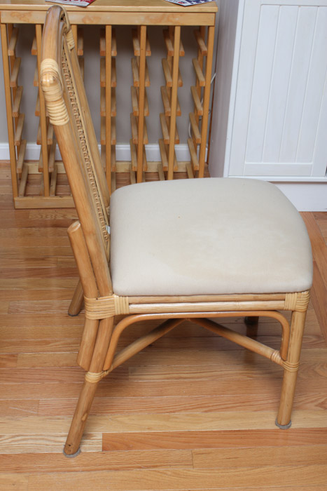 Glass Top Rattan Table and Chairs