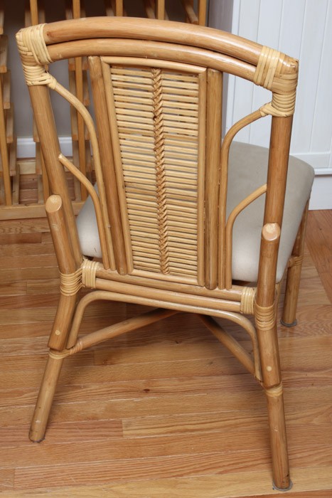 Glass Top Rattan Table and Chairs