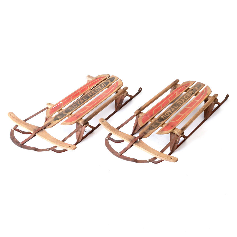 Pair of Vintage Royal Racer Sleds